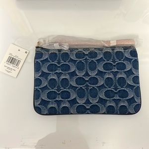 Coach denim signature wristlet